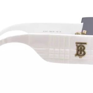Burberry Sunglasses Bella B3137 White Oversized Shield Lens